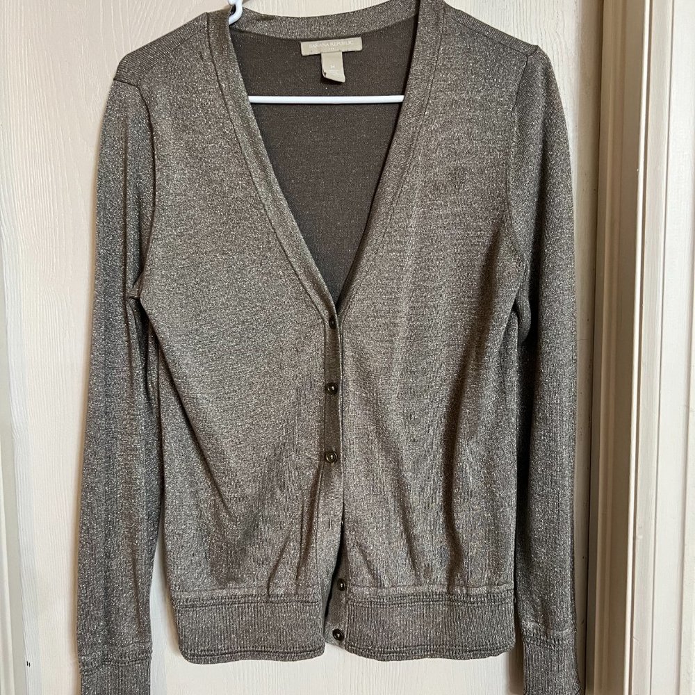 Banana Republic sparkly gold cardigan sweater M